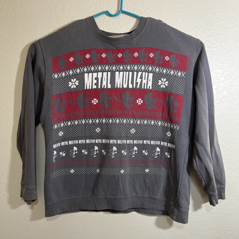 Mens Metal Mulisha Sweatshirt Size 2XL Crew  Neck Pullover Gray Christmas